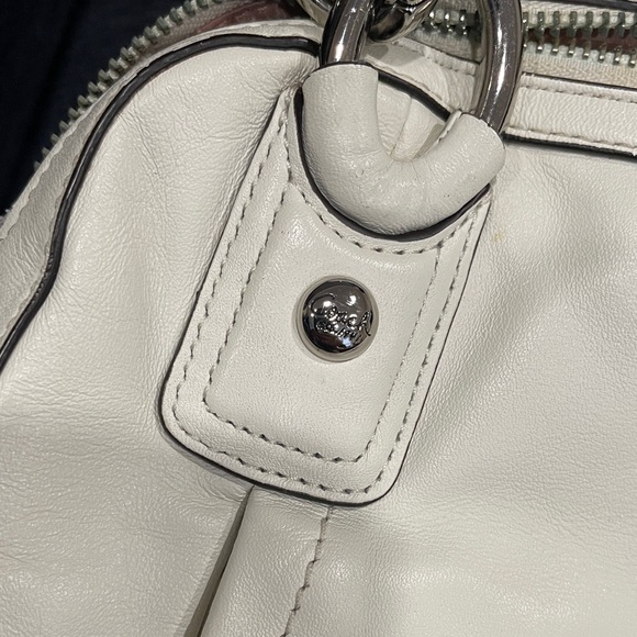 Ivory Leather Coach Kristin Satchel - Picture 14 of 16